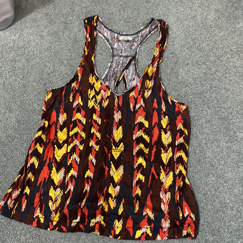 Patterned tank with key hole back, size S